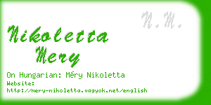 nikoletta mery business card